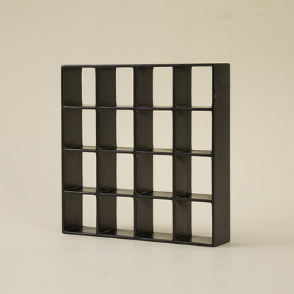 1:12 Scale Dollhouse Miniature Storage Stand, 16-Compartment Display Cabinet, Modern Shelf Organizer for Age 14+