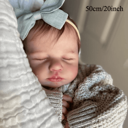 19.69inch Baby Reborn Doll with 3D-Paint Skin and Visible Veins, Realistic Newborn Asleep  (Cloth Body, Soft Vinyl Limbs) Toy Kids Birthday Gift