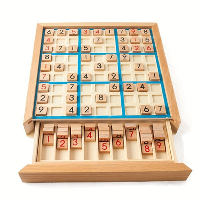 Wooden Sudoku Puzzle Game for Youngsters's Logical Thinking, Puzzle Table Games with Questions Halloween, Christmas Gift