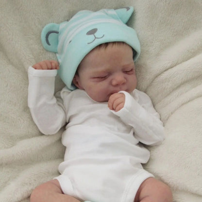 48cm 19inch Full Soft Vinyl Body / Cloth Body Reborn Baby Doll with 3D-Paint Skin and Visible Veins Like Real Sleeping Bebe Newborn Bathe Toy for Children Birthday Gift