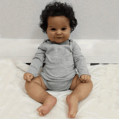 [Ideal Gift] 20-Inch Realistic Black-Skinned Reborn Baby Doll Made of Full Vinyl, Perfect for Bath Play. Maddie Is a Smiling Newborn Toddler Girl, an Ideal Lifelike Birthday Present