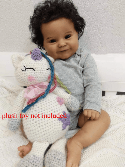 [Ideal Gift] 20-Inch Realistic Black-Skinned Reborn Baby Doll Made of Full Vinyl, Perfect for Bath Play. Maddie Is a Smiling Newborn Toddler Girl, an Ideal Lifelike Birthday Present
