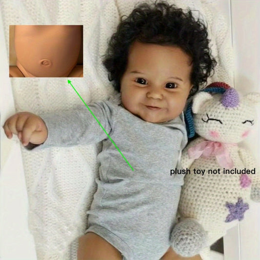 [Ideal Gift] 20-Inch Realistic Black-Skinned Reborn Baby Doll Made of Full Vinyl, Perfect for Bath Play. Maddie Is a Smiling Newborn Toddler Girl, an Ideal Lifelike Birthday Present