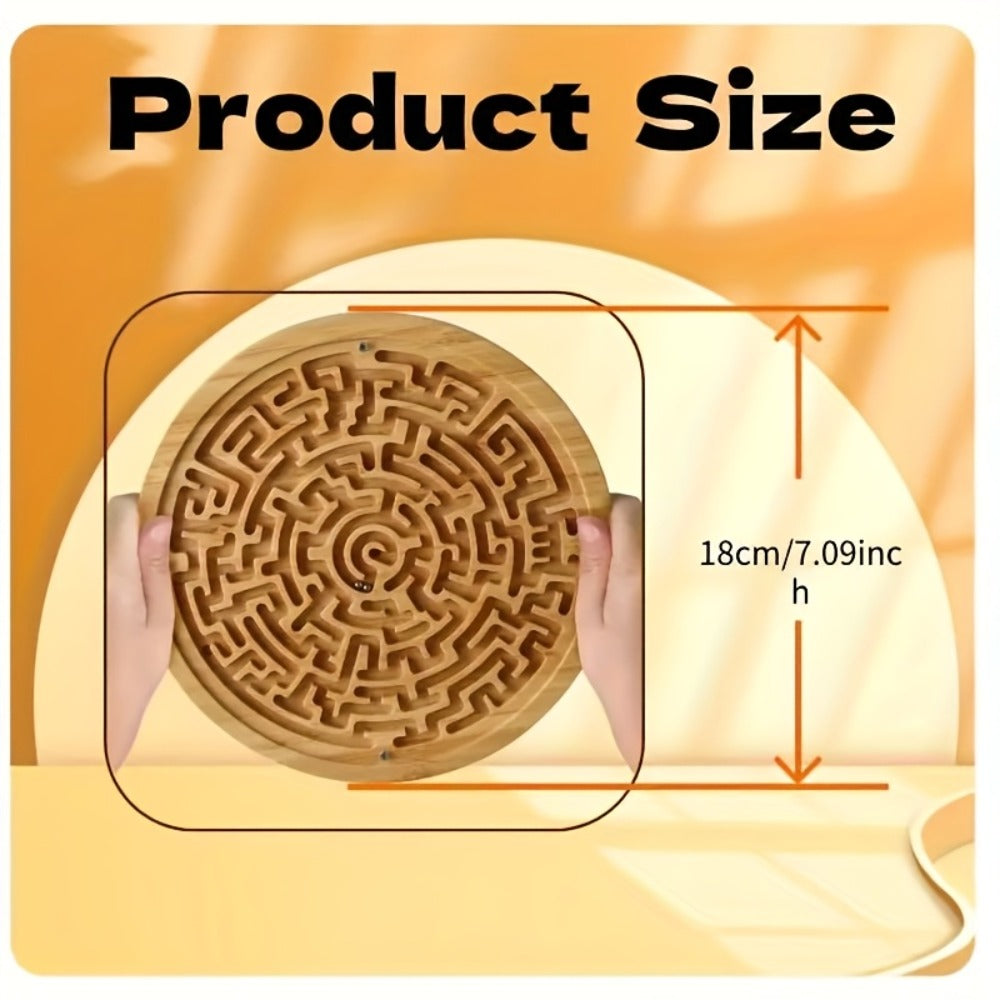 Wooden Maze Balance Board with Steel Ball – Brain Training Puzzle Game for Kids & Adults | Hand-Eye Coordination, Focus & Dexterity Skill Builder | STEM Gift for Boys & Girls Ages 6+, 1-Pack or 2-Pack