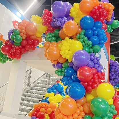 Balloon Arch Kit 422 Pcs Rainbow Matte Latex Balloons in Multiple Sizes 5", 10", 12" & 18" for Birthday, Baby Shower, Wedding & Party Decorations – DIY Balloon Garland Set
