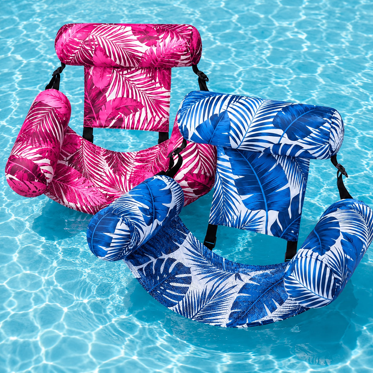 Inflatable Pool Float for Adults - Heavy-duty Inflatable Lounger and Pool Float in Pink and Blue, Suitable for Pools, Lakes, Beaches, Backyard Parties, and Other Venues, for Ultimate Water Fun