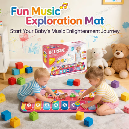 Children's Electronic Toy Farm Animal Piano Mat, Kids' Musical Carpet Play Mat, Children's Sensory Educational Learning Dance Keyboard Touch Blanket, Easter, Christmas, Birthday Gift, Suitable for 0+ Girls and Boys | Indoor/Outdoor Toy