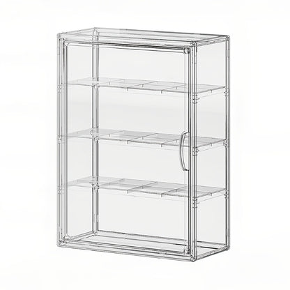 Acrylic Display Case Wall Mounted 4 Tiers – Clear Figure Display Cabinet with 3 Adjustable Dividers, Magnetic Door & Dust-Proof Design for Action Figures, Collectibles, Funko Pop, Toys & Models