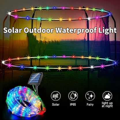 Solar Trampoline Lights for Kids – IP65 Waterproof LED Trampoline Accessories, 8 Dynamic Modes, Solar Powered Outdoor Light for 8-16ft Trampolines | Warm White, Multicoloured, White
