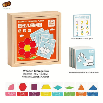 Creative Magnetic Wooden Puzzle, Jigsaw Puzzle Toys, Educational Interactive Educational Toys, Geometric Figures Cognitive Learning, Birthday Gifts, Holiday Gifts