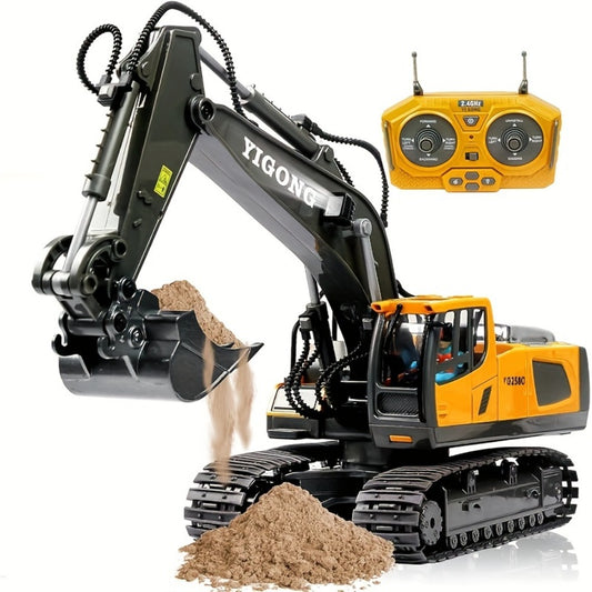Remote Control Excavator, Bulldozer, Dump Truck, Loading Truck, Toy Set, Single Or Multiple Combination Set, Boys' Model, 1200mAh Remote Control Excavator Toy With Metal Shovel And Light, Suitable For Boys Over 6 Years Old