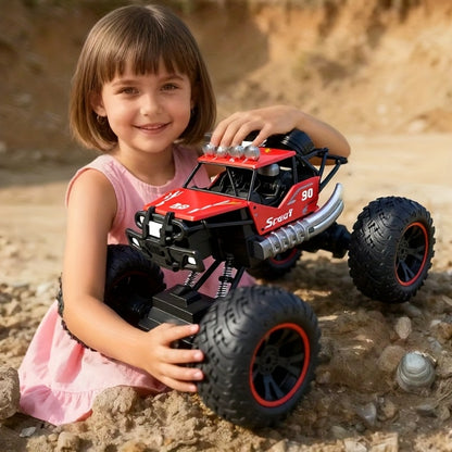 High Speed RC Off-Road Truck for Boys 6+ – Large All-Terrain Remote Control Car with USB Rechargeable Battery, 4WD Racing Vehicle, Cool Birthday Christmas Gift for Kids (Black or Red)