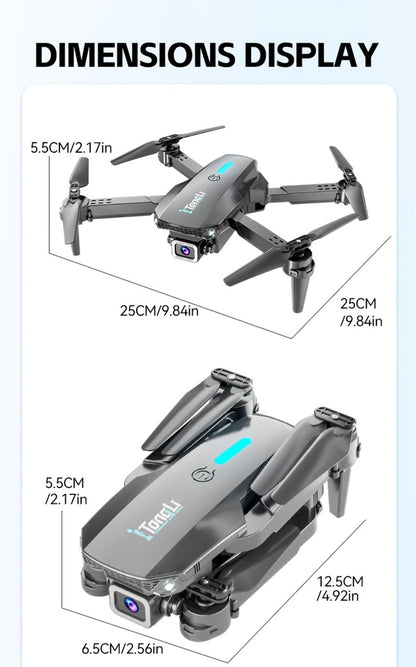 Foldable HD Camera Drone with Free Storage Bag & USB-C Charging – 3D Flips, Beginner-Friendly Aerial Photography Quadcopter for Vlogging, Outdoor Flying, Single or Dual Camera Options