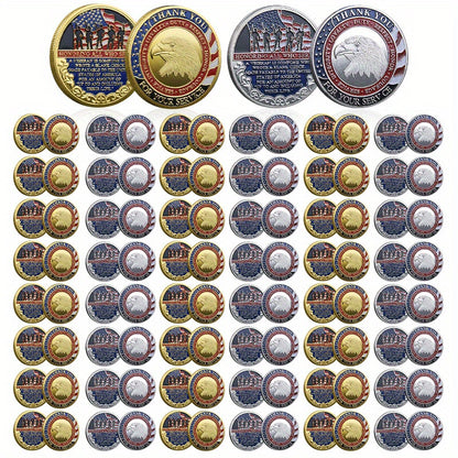 MSMASK 48pcs Military Theme Challenge Coins Appreciation Commemorative, Christian Prayer Metal Coins, Collector Grade Quality, Special for Church Events, Challenge Coins, Military Challenge Coins Challenge Coin