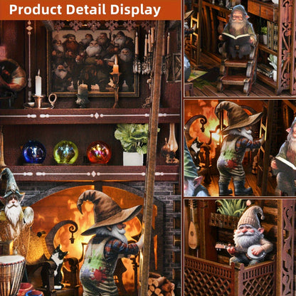 ASLOWSNAIL 3D Wooden Book Nook Toys, Dwarf House Miniature DIY Bookshelf Insert, Intricate Dark Wood Adult Puzzle Decor, Local Warehouse Stock, Special Birthday 4Th of July Gift, And Closeout