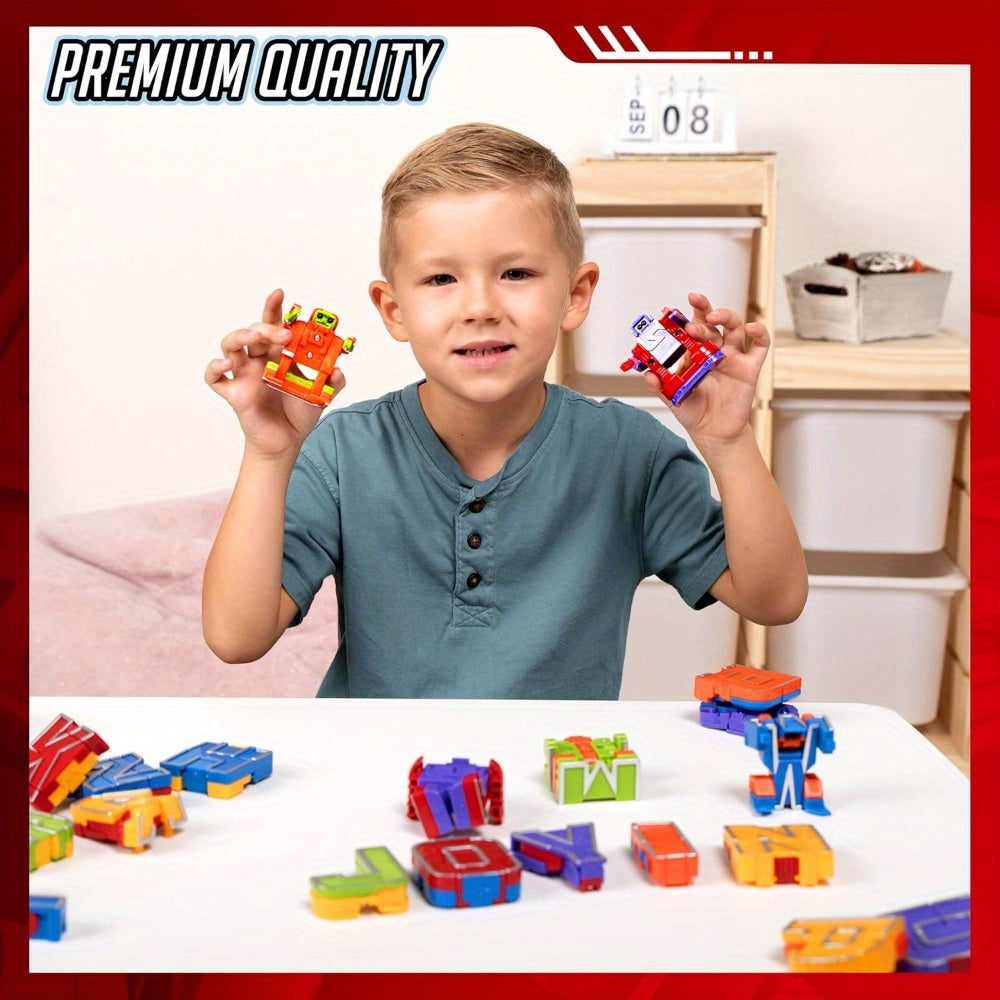SYNCFUN Alphabet Robots Toys For Kids, ABC Learning Toys, Alphabots, Letters, Children Education Toy, Carnival Prizes, Christmas, Treasure Box And Prize For Classroom, Perfect Gifts For Boys And Girls, For Christmas Party And Christmas Toys.