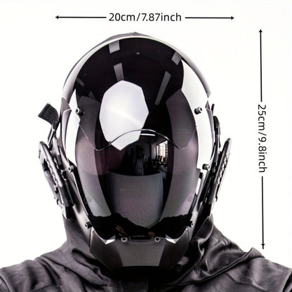 Mechanical Cyberpunk Mask Black – Futuristic Sci-Fi Half Face Costume Prop for Halloween Cosplay, Rave Bar Club Party, Stage Performance & Photography, Cool Gift for Adults Men Women