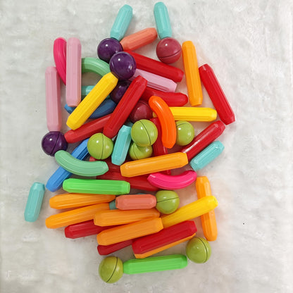 Creative Magnetic Sticks Building Set 28/58 Pcs – 3D Structure Construction STEM Toy for Kids, Stimulate Imagination & Creativity, Perfect for Family Classroom & Group Play Ages 3+