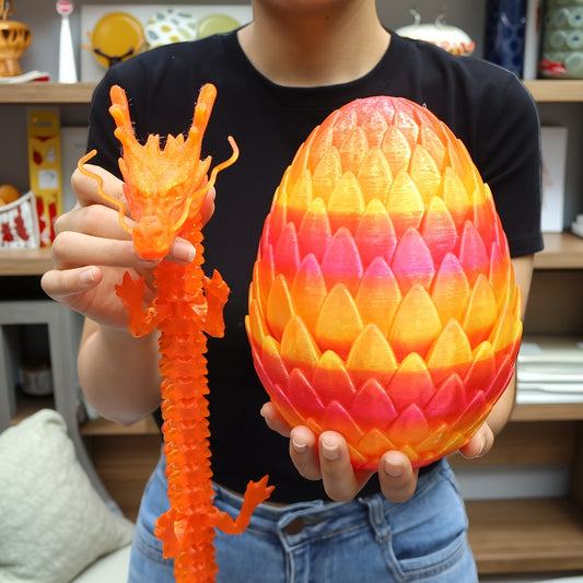 [Easter Valentine's Day] 1 Set of 3D Printed Enormous Scaled Dragon Eggs And 23.62-Inch Large Dragon Ornaments, Multi-Item Party Favor Packs, Party Gifts, Easter And Valentine's Day Gifts, Intended for Adults Solely, Random Rainbow Colors