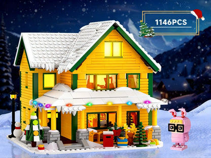 Christmas Story Building Blocks Set 1146 Pcs – Classic Movie-Style Christmas House Model with LED Lights & Character Figures, Holiday Display Decoration, Family Gift for Adults & Kids