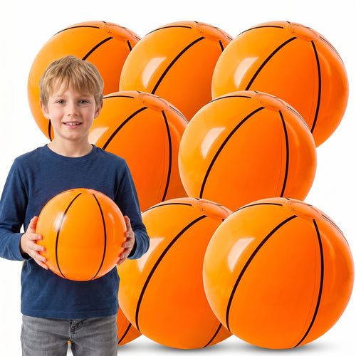 8pcs Inflatable Basketballs, 12 Inch Basketball Beach Ball for Party Decoration, Birthday Decorations, Pool Ball Party Favors, Basketball Goodie Bag Favors, Great Choice Of Games for Father's Day Gatherings, Poolside Fun, Game Night, Festive Balloons