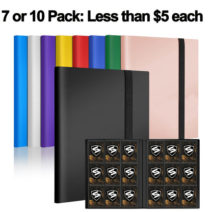 Lumus&Solem 7/10 Pack 9 Pockets Trading Card Binder, Each Card Binder Can Hold Up 360 Cards, Fit For PTCG, Baseball, Football, Basketball, K-pop Photocard