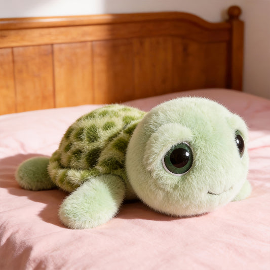 The Best Gift for Girls Is The Big-eyed Turtle Plush Toy And Turtle Pillow. It's A Large-sized Birthday Present And A Small Turtle Plush Toy. It's A 15.75-inch Big-eyed Turtle Plush Toy, A Cute Turtle Plush Toy, A Melancholy Turtle Plush Toy