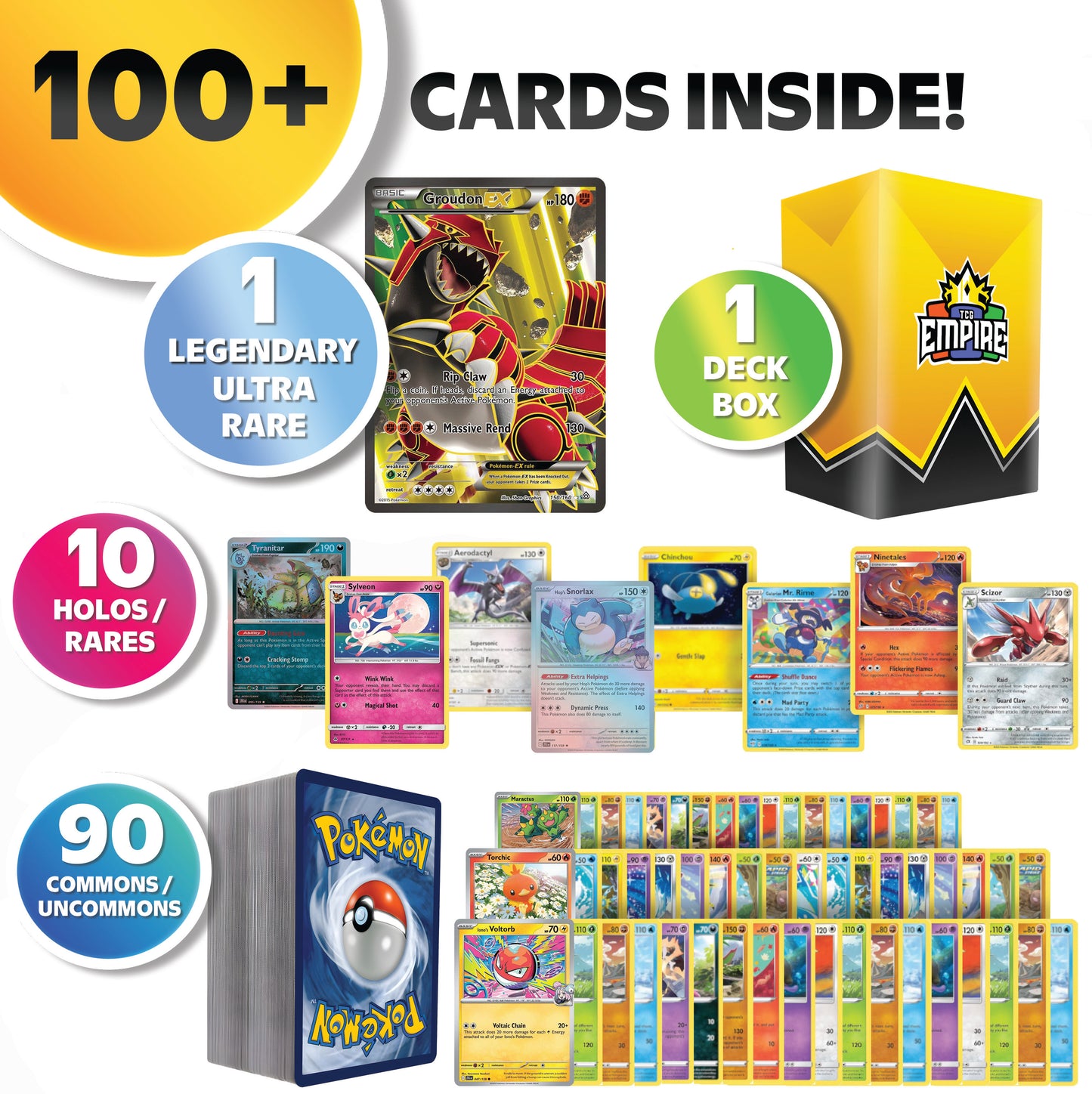 Legendary & Mythical Ultra Rare Battle Bundle | 100+ Pokémon Cards | 1x Ultra or Double Rare Legendary/Mythical Guaranteed | Holos & Rares Included! | Perfect Gift for Kids & Collectors!