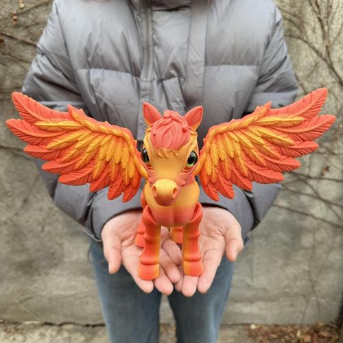 Pegasus Flying Horse Figurine Articulated 3D Printed – Large Poseable Mythology Fantasy Sculpture 10 Color Styles, Movable Joints Desk Decor Unique Gift for Kids Adults Horse Lovers