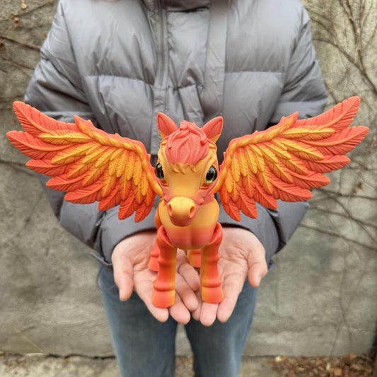 Pegasus Flying Horse Figurine Articulated 3D Printed – Large Poseable Mythology Fantasy Sculpture 10 Color Styles, Movable Joints Desk Decor Unique Gift for Kids Adults Horse Lovers