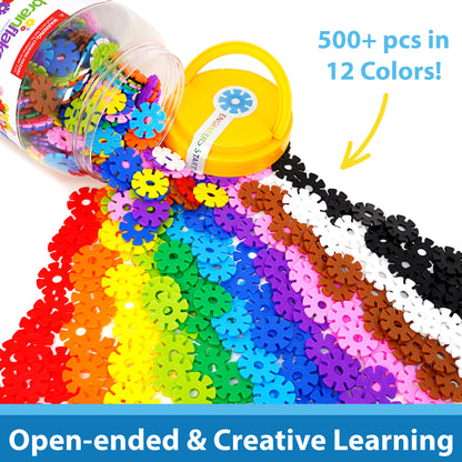 VIAHART Brain Flakes 500 Piece Interlocking Plastic Disc Set - A Creative and Educational Alternative to Building Blocks - Tested for Children's Safety - A Great STEM Toy for Both Boys and Girls!