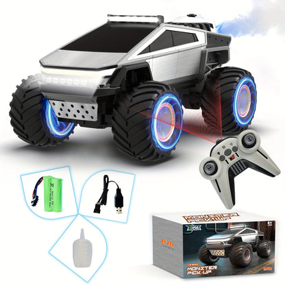 [Remote Control Off-Road] RC Monster Truck Toy 2.4GHz 4WD All Terrain RC Monster Truck Toy, 1:12 Remote Control Car, Realistic Sound Effects, Remote Control Off-Road Vehicle with Ergonomic Grip, Remote Control Off-Road Vehicle with LED Lights, Music, Exce