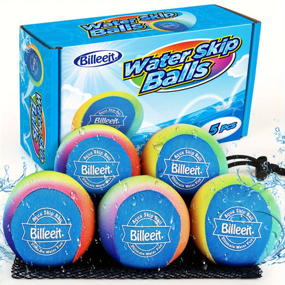 Set of 5 Colorful Water Bouncing Balls Designed for Pool Fun, Complete with a Convenient Mesh Bag, Perfect for Beach Activities And Suitable for Children Aged 3 And Up, As Well As Adults