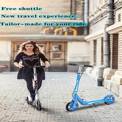 2026 Double Brake Foldable Adjustable Height (4 Gears) Lightweight Maximum Load Capacity Of 220LB 2-wheel Commuting Scooter Adult And Youth Game Day Fan Gear for All Football Fans Halloween Christmas Gift