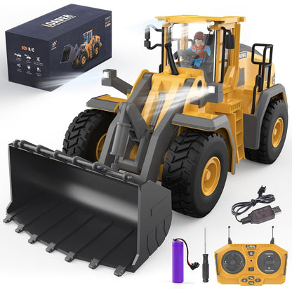 2.4 Ghz Wheel Loader Game-9 Channels Building Game with Realistic Lights and Sounds, 1:20 Scale for Children 6 Years and Older