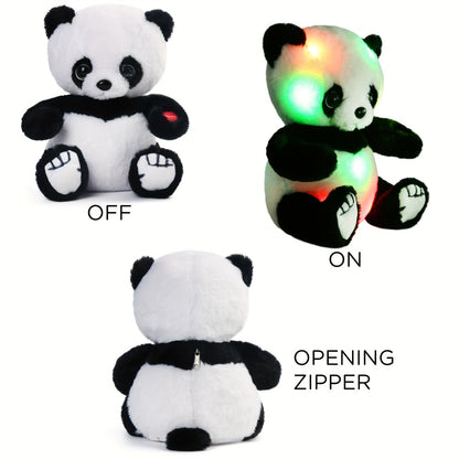 Light Up Panda Stuffed Animal with LED Glow — Kawaii Panda Bear Plush Toy 7 Inch & 10 Inch for Baby Toddler Kids Boys Girls | Soft Hugging Nightlight Doll | Birthday Christmas Easter Baby Shower Gift
