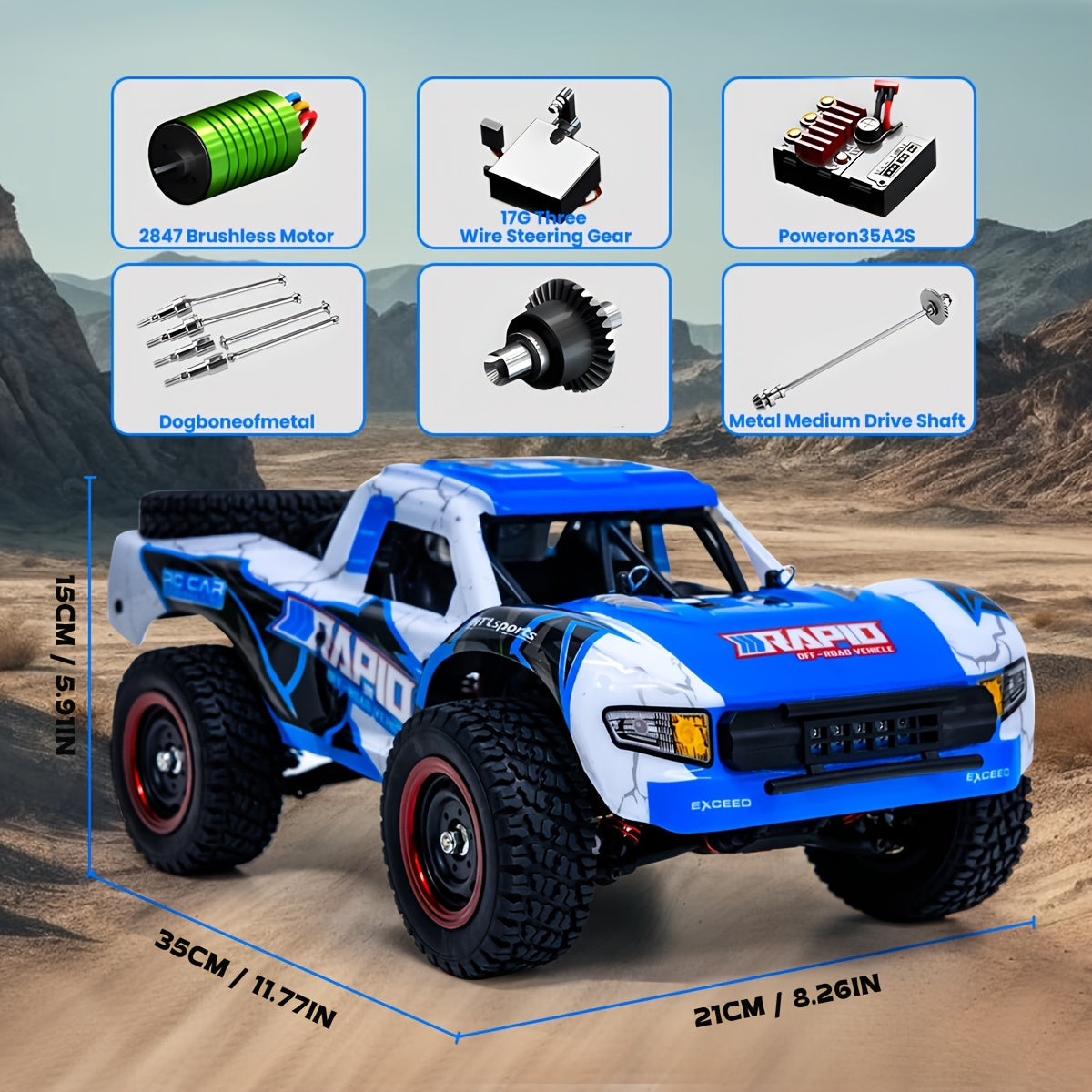 The Brushless Version Has A Maximum Speed Of 50-70km/ H, While The Carbon Brush Version Has A Speed Of 38km/ H It Is A 1:14 Four-wheel Drive High-speed Off-road Vehicle