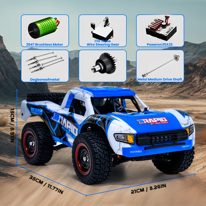 The Brushless Version Has A Maximum Speed Of 50-70km/ H, While The Carbon Brush Version Has A Speed Of 38km/ H It Is A 1:14 Four-wheel Drive High-speed Off-road Vehicle