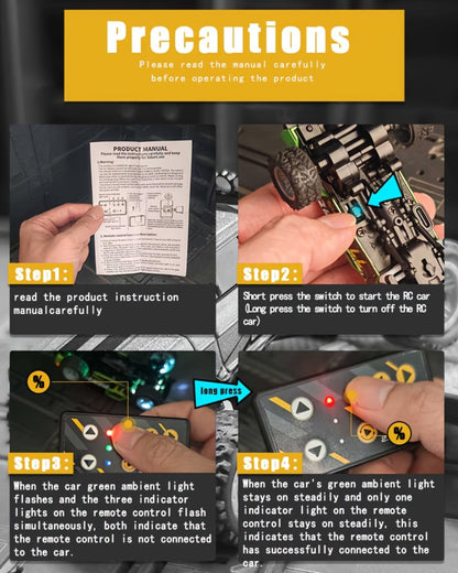 Mini RC Car 1:64 Scale Alloy Remote Control Off-Road Truck with Shock Absorbers – Boys Gift Birthday Christmas Halloween (Dark Gray/Teal/Blue/Mixed)