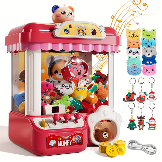 Mini Claw Machine for Kids Toys with Light Music Pink Gift Exercise Hand-Brain Coordination for Children