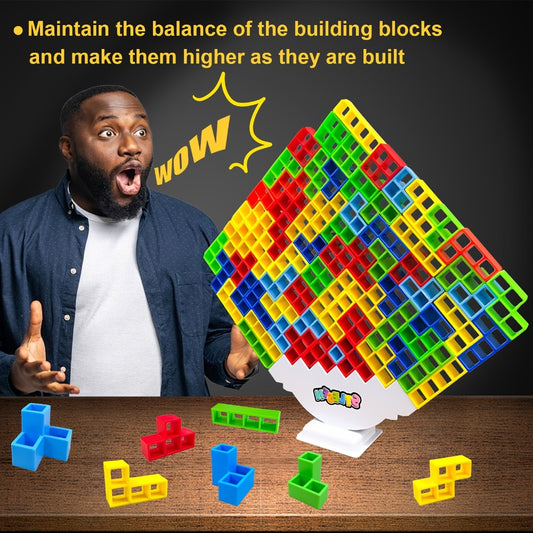 16/20/34/50/68pcs of Enjoyable Balanced Stacking Blocks, Perfect Gifts for Birthdays, Christmas, Or Halloween for Kids, Adults, And Family Groups - Enhance Balance And Coordination Abilities While Fostering Strategic Thinking