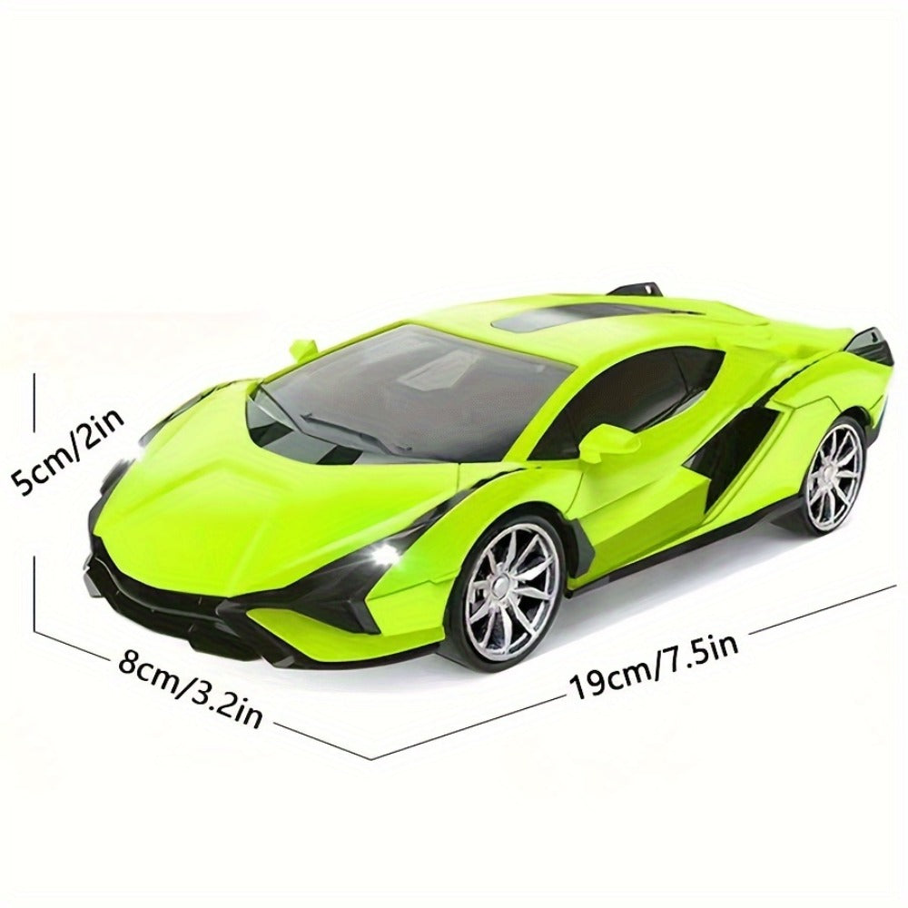 1:24 High-Speed Drift RC Car with LED Lights – 4-Channel Simulation Model Remote Control Car Toy, Green Blue Black Red Black Color Options, Birthday Christmas Halloween Gift for Boys & Girls