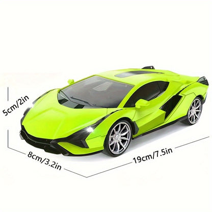 1:24 High-Speed Drift RC Car with LED Lights – 4-Channel Simulation Model Remote Control Car Toy, Green Blue Black Red Black Color Options, Birthday Christmas Halloween Gift for Boys & Girls