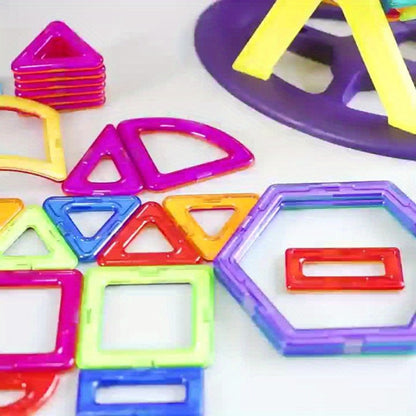 Large Magnetic Tiles 67 Piece STEM Building Kit – DIY Magnetic Building Blocks for Boys & Girls Ages 3+, Random Assorted Colors, Creative Construction Toy, Birthday Halloween Christmas Gift