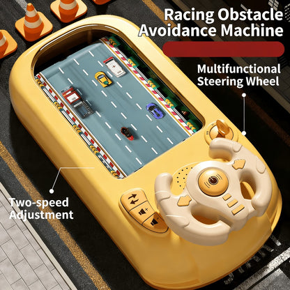 Racing Simulator Steering Wheel Toy for Boys & Girls – 200 Game Levels, Realistic Sound Effects & HD Graphics, Interactive Parent-Child Educational Toy, Birthday Summer Holiday Gift (Yellow / Green)