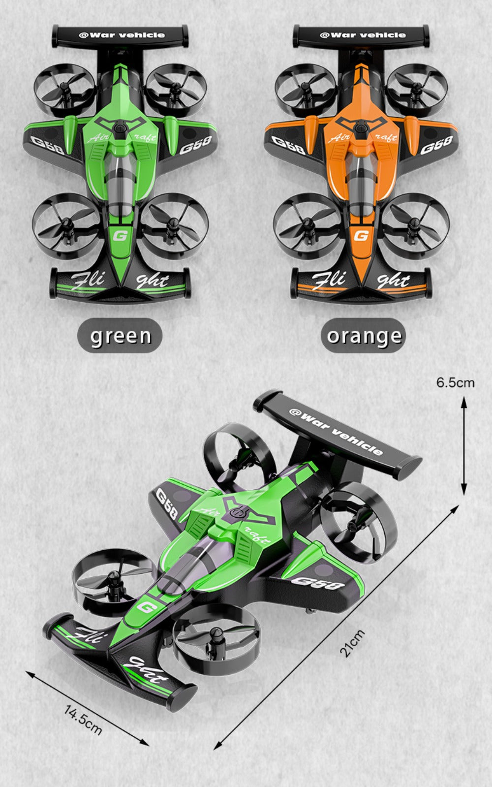 2-in-1 Mini RC Car and Drone Combo – Dual Mode Switch, One-Touch Takeoff, Stable Hover, Racing Mode, Headless Mode, 360° Aerial Flips, Fun RC Toy Gift for Kids Boys Girls Birthday Christmas