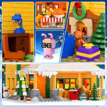 Christmas Story Building Blocks Set 1146 Pcs – Classic Movie-Style Christmas House Model with LED Lights & Character Figures, Holiday Display Decoration, Family Gift for Adults & Kids