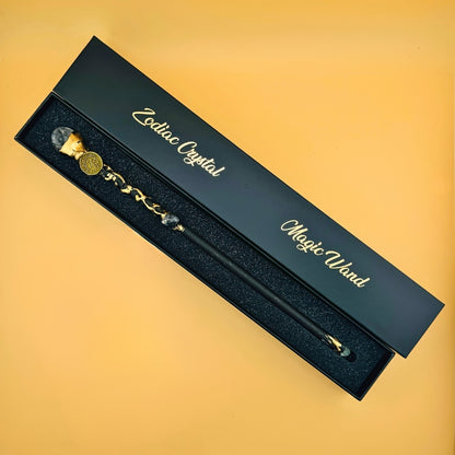 Zodiac Crystal Magic Wand with Gift Box – Handmade Astrology Wand for All 12 Signs, Cosplay Prop, Party Decor & Unique Birthday Christmas Valentine Gift for Women Men