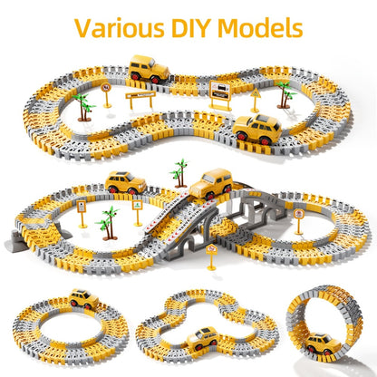 236-Piece STEM Race Track Car Toy Set for Kids Ages 3+ | Track Splicing & Racing, Engineering Construction Style | Preschool Education Gift for Boys Girls
