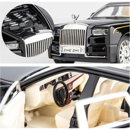 Collectible Diecast Car Model Zinc Alloy with Display Base & Openable Doors – Highly Detailed Static Decoration for Home Office Desk, Gift for Car Enthusiasts (White / Black / Pink)